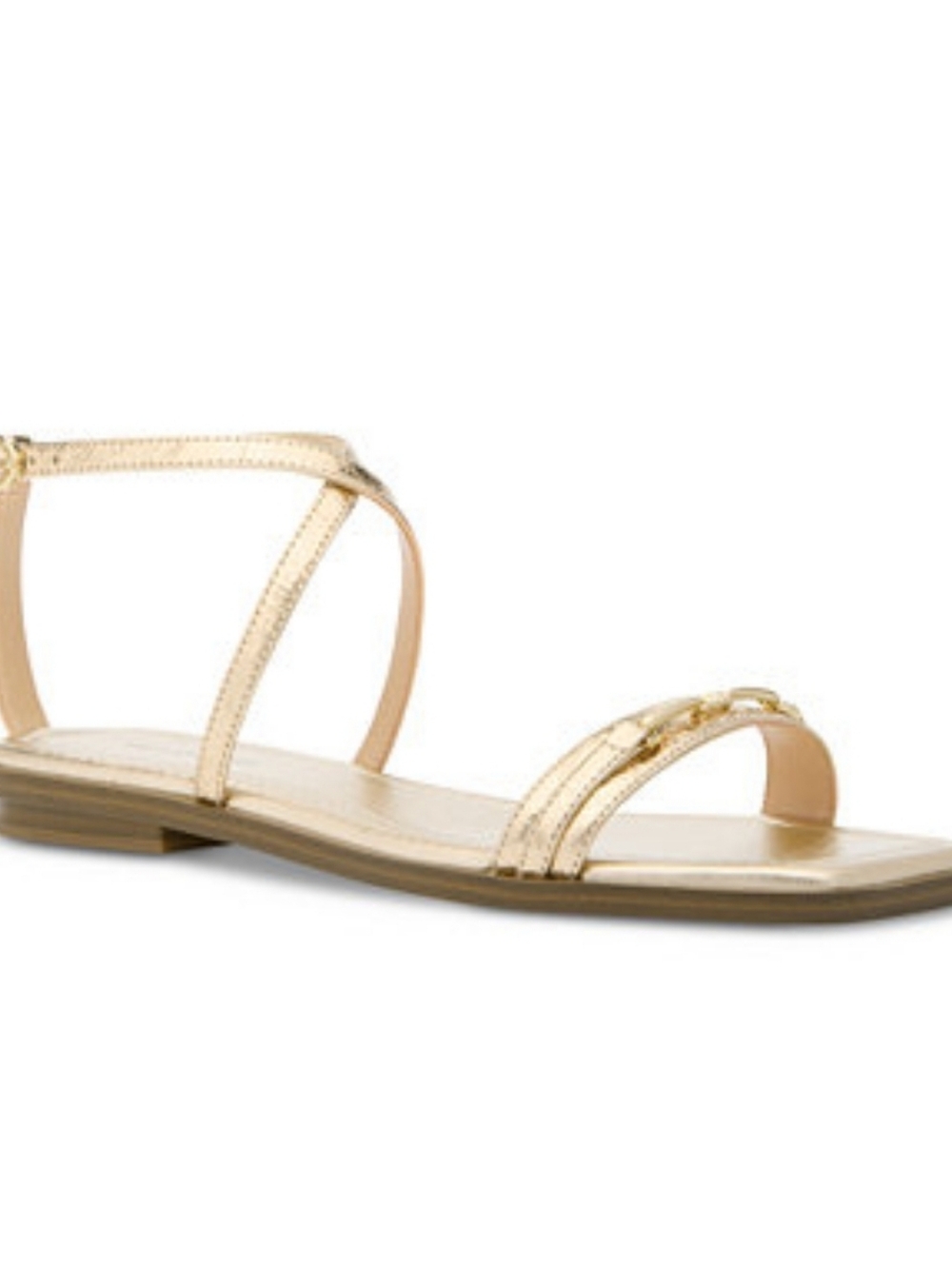 Michael Kors Lena Metallic Gold Strappy Flat Sandals